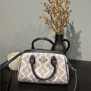 Kate Spade Navy and Cream Floral Satchel